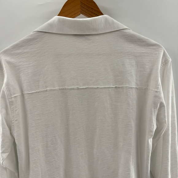 Evereve Romy Relaxed Long Sleeve 100% Cotton Preppy V-Neck Shirt Top Size Small - Picture 8 of 11
